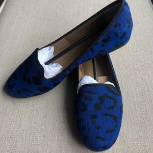 Messeca blue leoppard loafers size 8